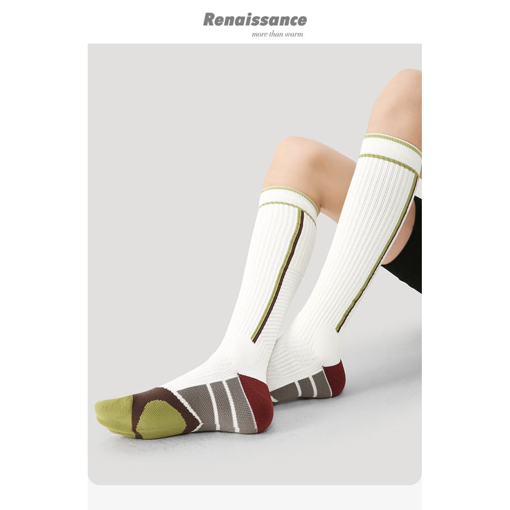 Renaissance meias femininas esportes bezerro meias correndo pular corda belas pernas mais magro olhar Fitness Yoga meias