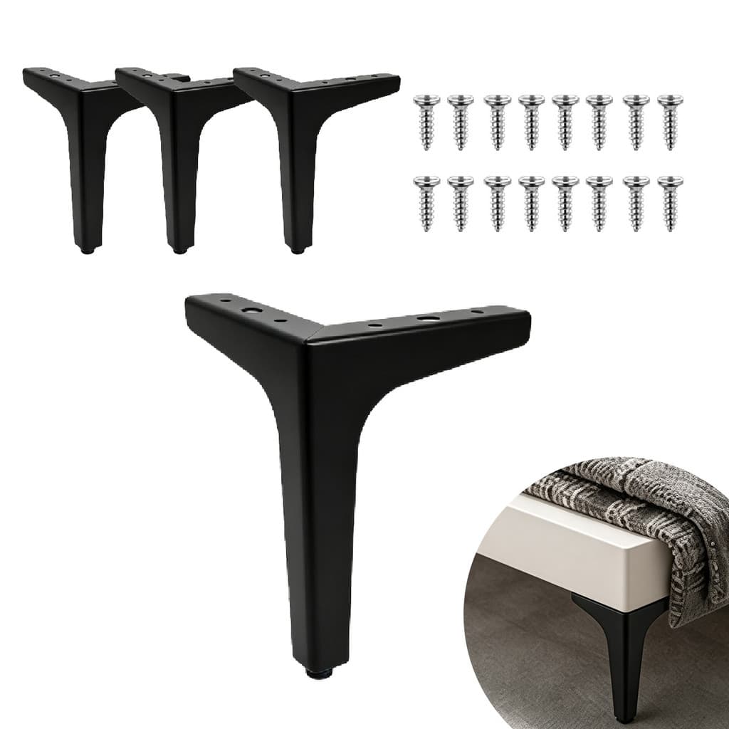Kit 4 Pé Canto Cromado Aço 15cm Para Sofá Móveis Resistente Moderno Suporte Nível Altura