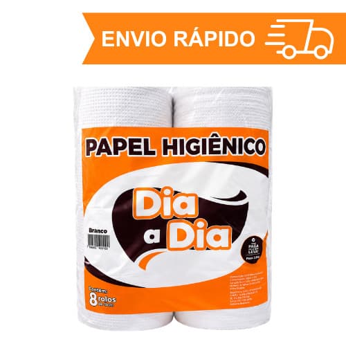 Papel Higiênico Branco Soft Rolão Aprox. 300 Metros C/8 Rolos - Dia a Dia