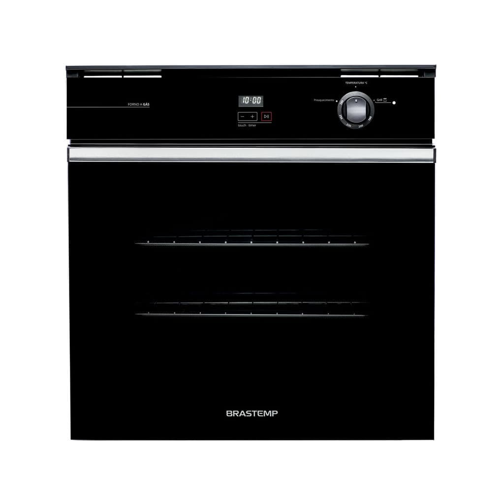 Forno de Embutir a Gás Brastemp 78 Litros Preto com Grill e Timer Touch - BOA84AE