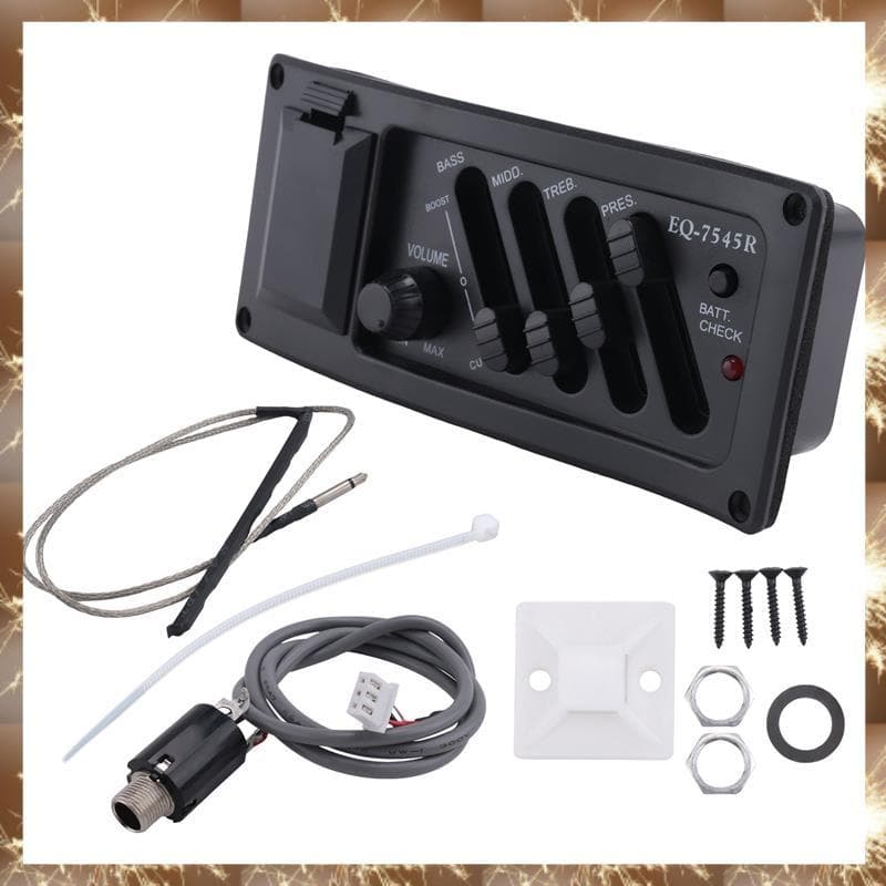 (Div Amplificador De Pré-Guitarra Equalizador EQ 4 Bandas Acústico Piezo 7545r
