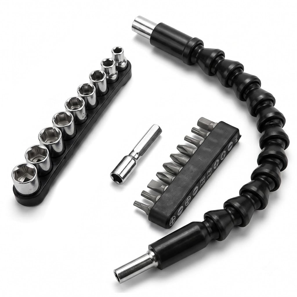 Kit Ferramentas Eixo Flexível Extensor 360 Universal 21 Peças