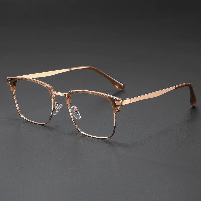 Novos óculos quadrados de estilo japonês para homens, óculos ópticos casuais de meia armação, elegantes para negócios, m