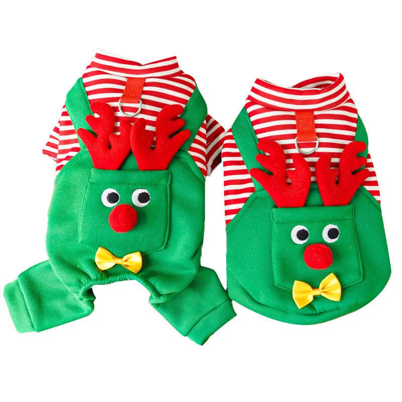 Casacos de Natal para Cães e Gatos de Estimação, Fantasia de Alce com Bolso, Suéter para Teddy Bichon ​ ​   Colete para