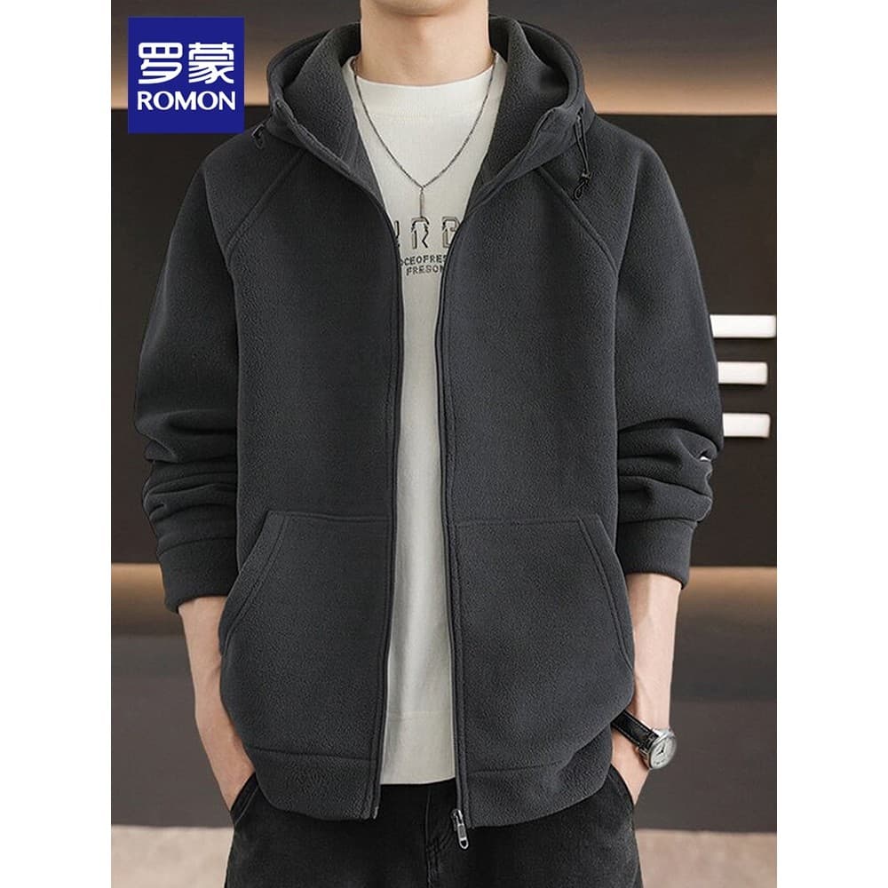 Romon Polar velo Cardigan moletom masculino primavera novo estilo esportes topo solto Casual jaqueta com capuz masculino
