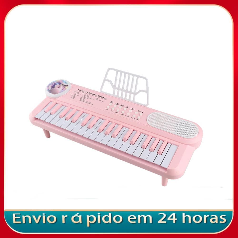 nicegadget-BR Teclado Piano com 37 teclas com suporte para microfone Função de reprodução de brinquedo musical