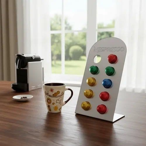 Suporte Porta Cápsulas Nespresso Acrílico Espelhado Café