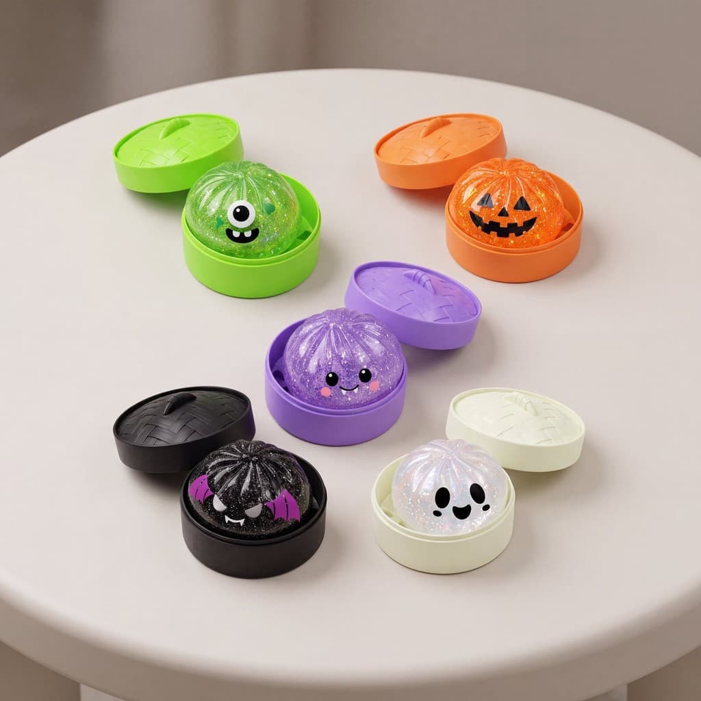Squishy De Bolinho Fantasma De Simulação De Halloween-Brinquedo Baozi Macio De Ascensão Lenta Com Clipe Para Vaporizador