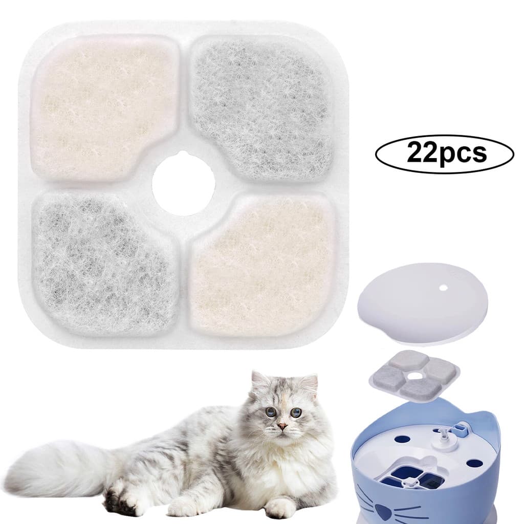 Angelshell22 Unidades Filtro De Fonte De Água Para Gatos De Estimação Sistema De Filtragem Multicamadas Com Filtros De S