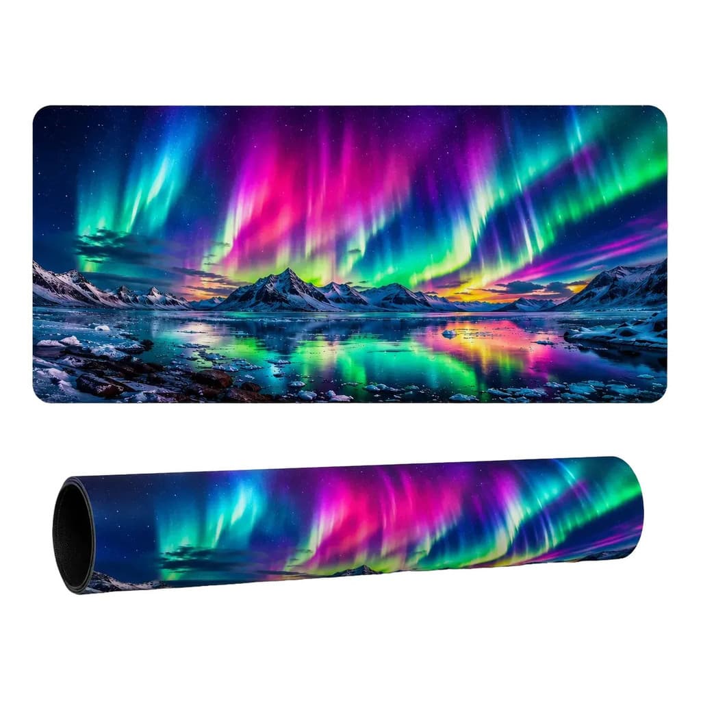 Mousepad Gigante 90x40cm Desk Ped Speed Aurora Boreal
