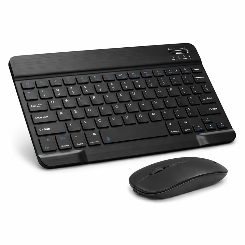 Kit Teclado Bluetooth Sem Fio Premium e Mouse Recarregavel Para iPad mini 5 Blance