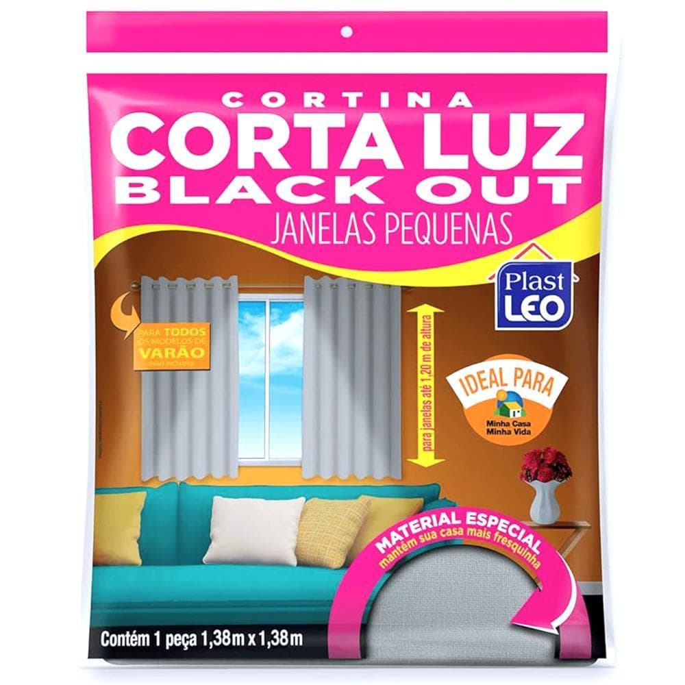 Cortina Blackout Janela Da Sala Quarto 1,38 X 1,38 Corta Luz