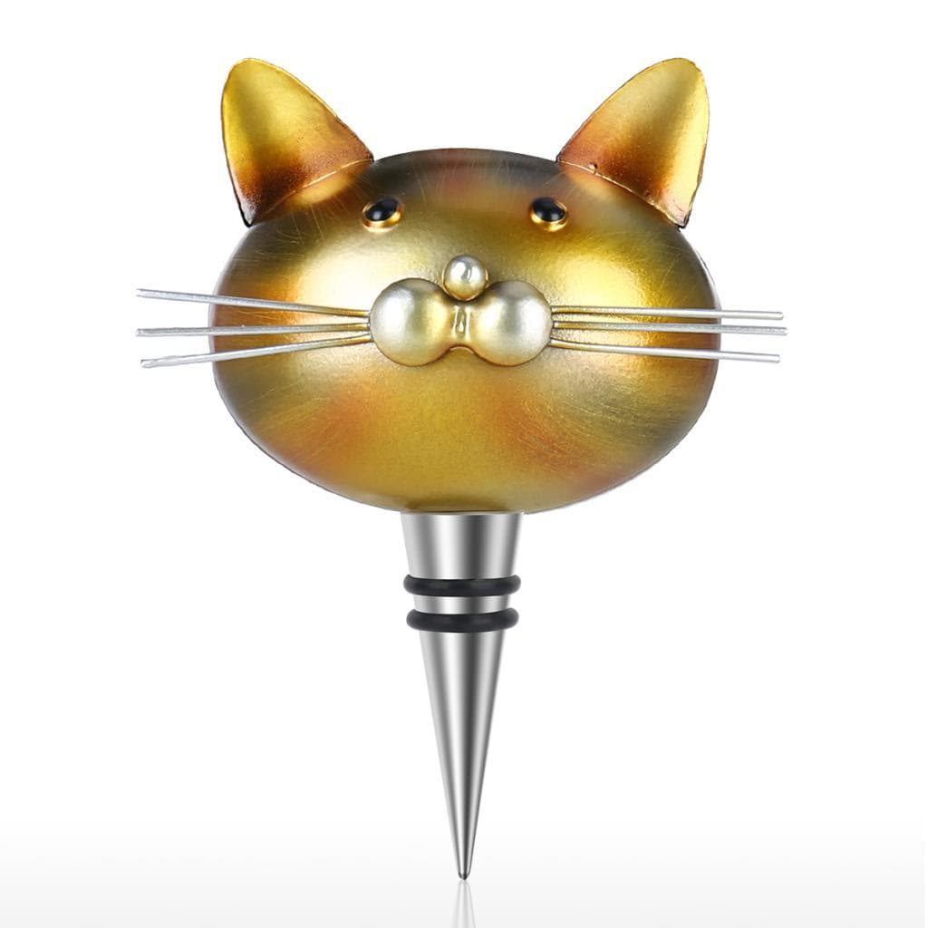 Nvstel-br Tooarts Cat Stopper Ferro Garrafa de Vinho Selo Hermético Decorativo Cortiça Decoração Presente Especial