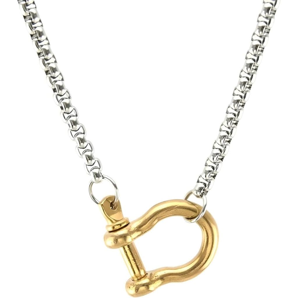 Colar de Ferradura da Sorte em Ouro Amarelo 14k para Mulheres - Colar com Pingente de Ferradura em Prata Esterlina 925 p
