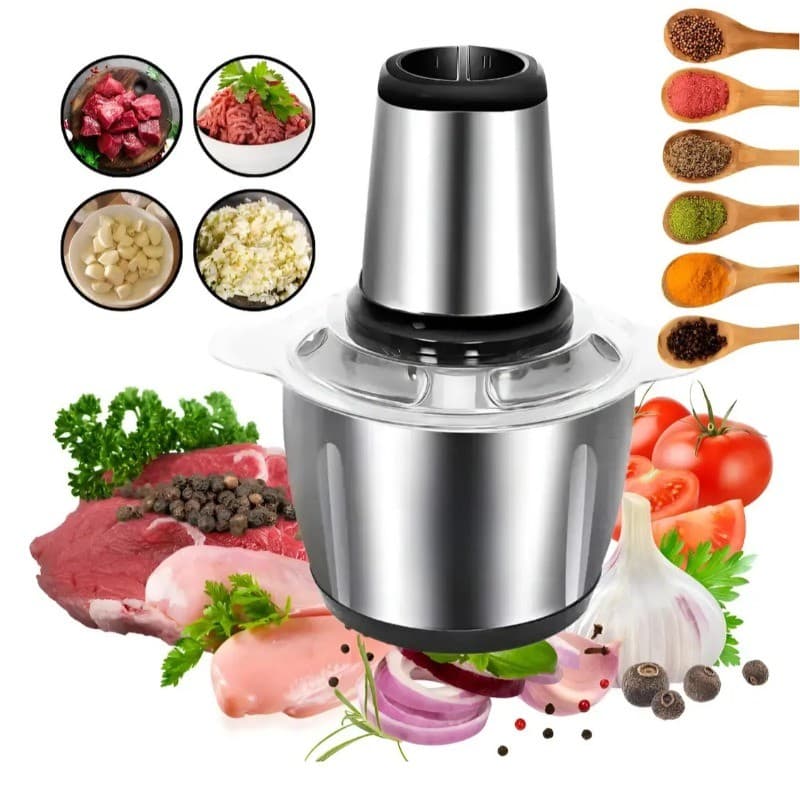 Moedor elétrico multifuncional/moedor/máquina de cozinhar, adequado para alimentos, carne, legumes, Material de aço inox