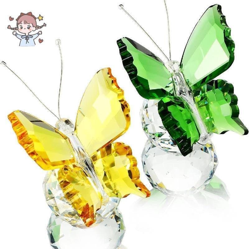 Ornamento de Borboleta de Cristal para Decoração de Mesa em Casa, Mini Decorativo, 3D