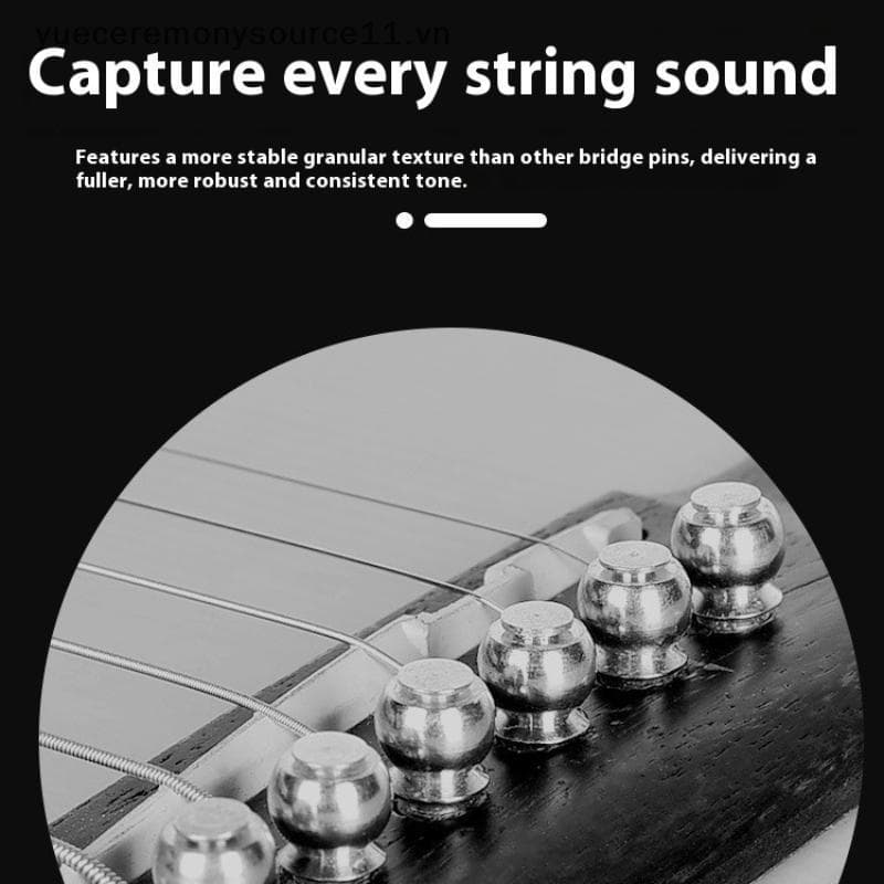 YS 6 Peças De Cordas De Guitarra , Pinos De Ponte Acústica De Metal Cone Fixo De Latão , Porca De Corda , Unhas Para Sub
