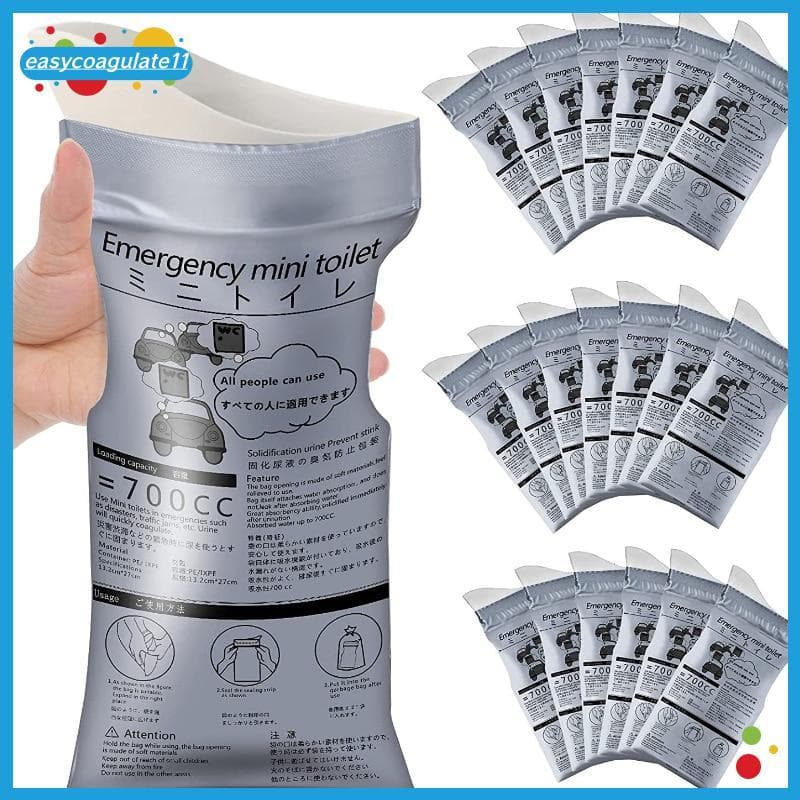 EASYC 5 Pcs Sacos De Urina De Emergência Ao Ar Livre 700ml Banheiro De Viagem Portátil Para Homens Mulheres Crianças BR