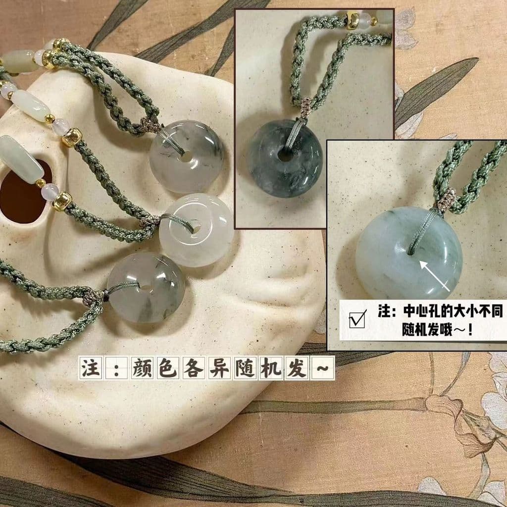 Antigo trançado colar fivela segura pingente clavícula corrente novo colar chinês estilo chinês Hanfu luz luxo legal ~20