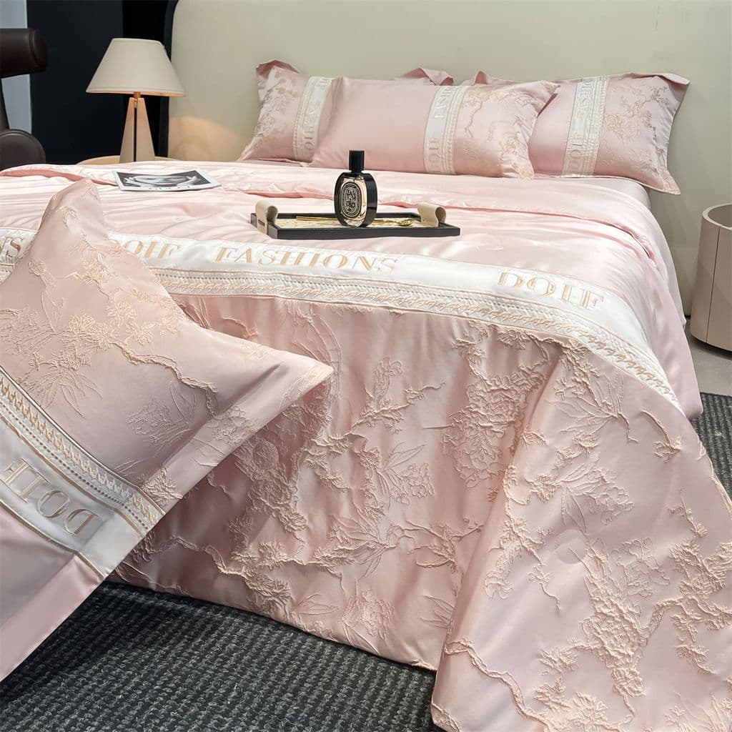 Conjunto de quatro peças de edredom refrescante estilo luxo leve, lavável à máquina, edredom para ar condicionado indivi