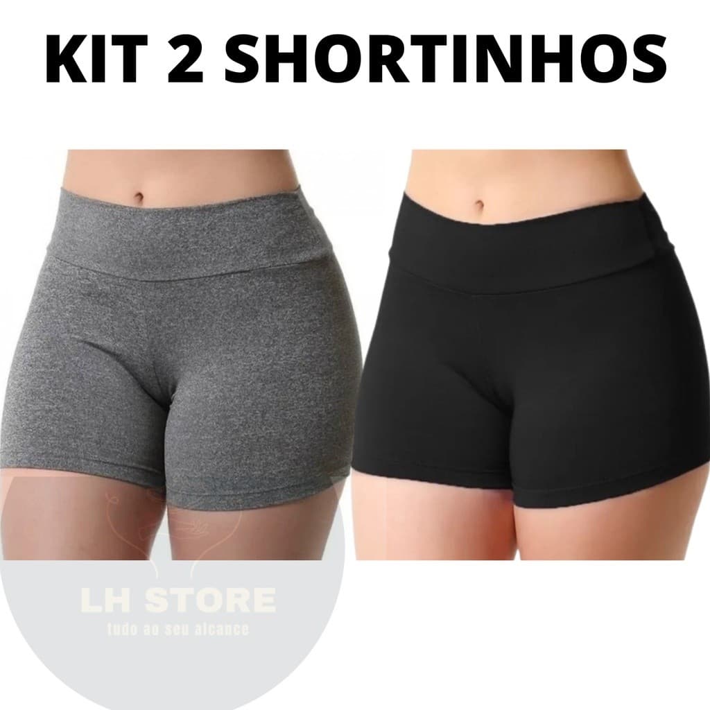 Kit 2 Shortinho Feminino Suplex Academia Fitness Shorts Femenino