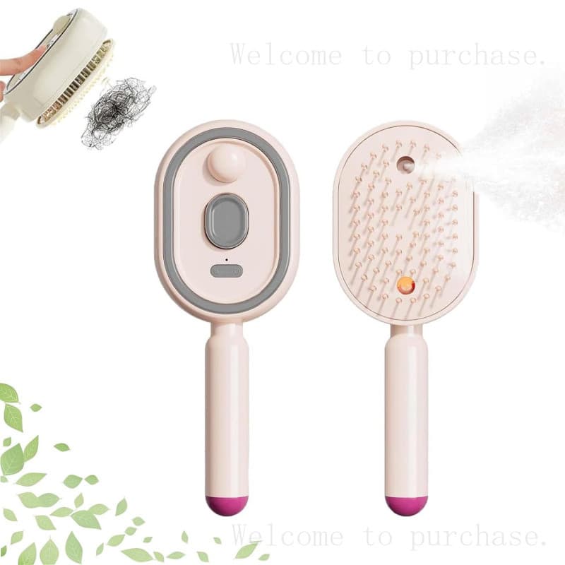 Escova de Massagem com Almofada de Ar e Spray Elétrico, Escova a Vapor para Cabelo Feminino, Escova de Cabelo Recarregáv