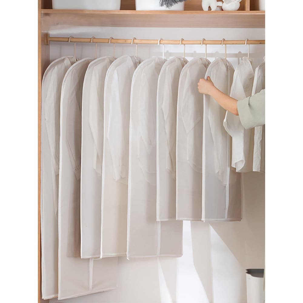 Roupas anti-poeira capa pendurado roupas domésticas anti-poeira saco roupas cobrir jaqueta saco de armazenamento capa de