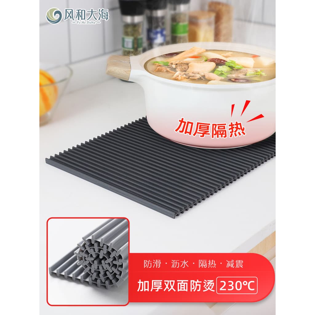 Tapete de drenagem cego de rolo grosso cozinha resistente a altas temperaturas tapete de isolamento térmico copo de Bar