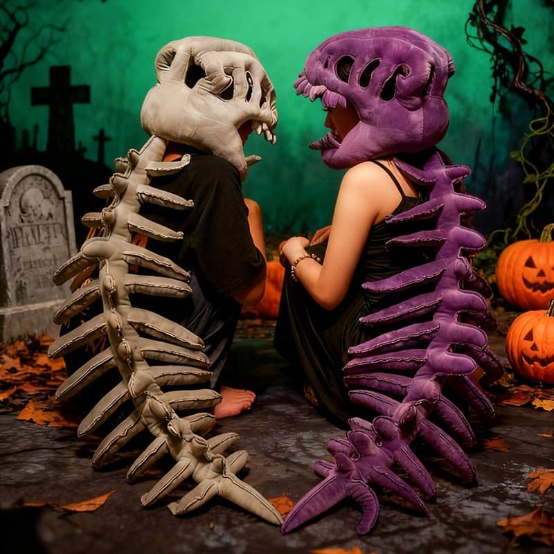 Chapéu de esqueleto de dinossauro com som para Halloween, para crianças e adultos, fantasia de caveira para brincadeiras