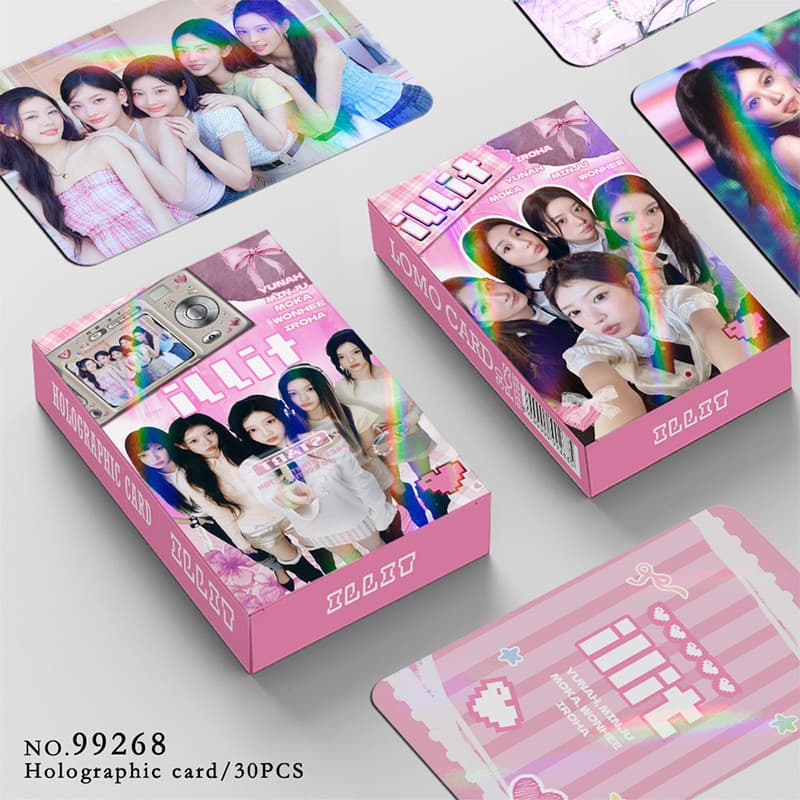 30pcs/box ILLIT Photocard Holographic card KPOP LOMO Collection Card