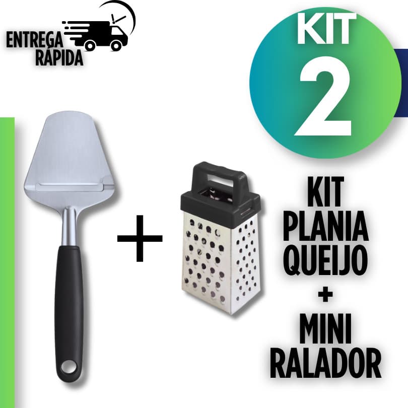Kit Queijo Gourmet Plaina Fatiadora + Mini Ralador Premium