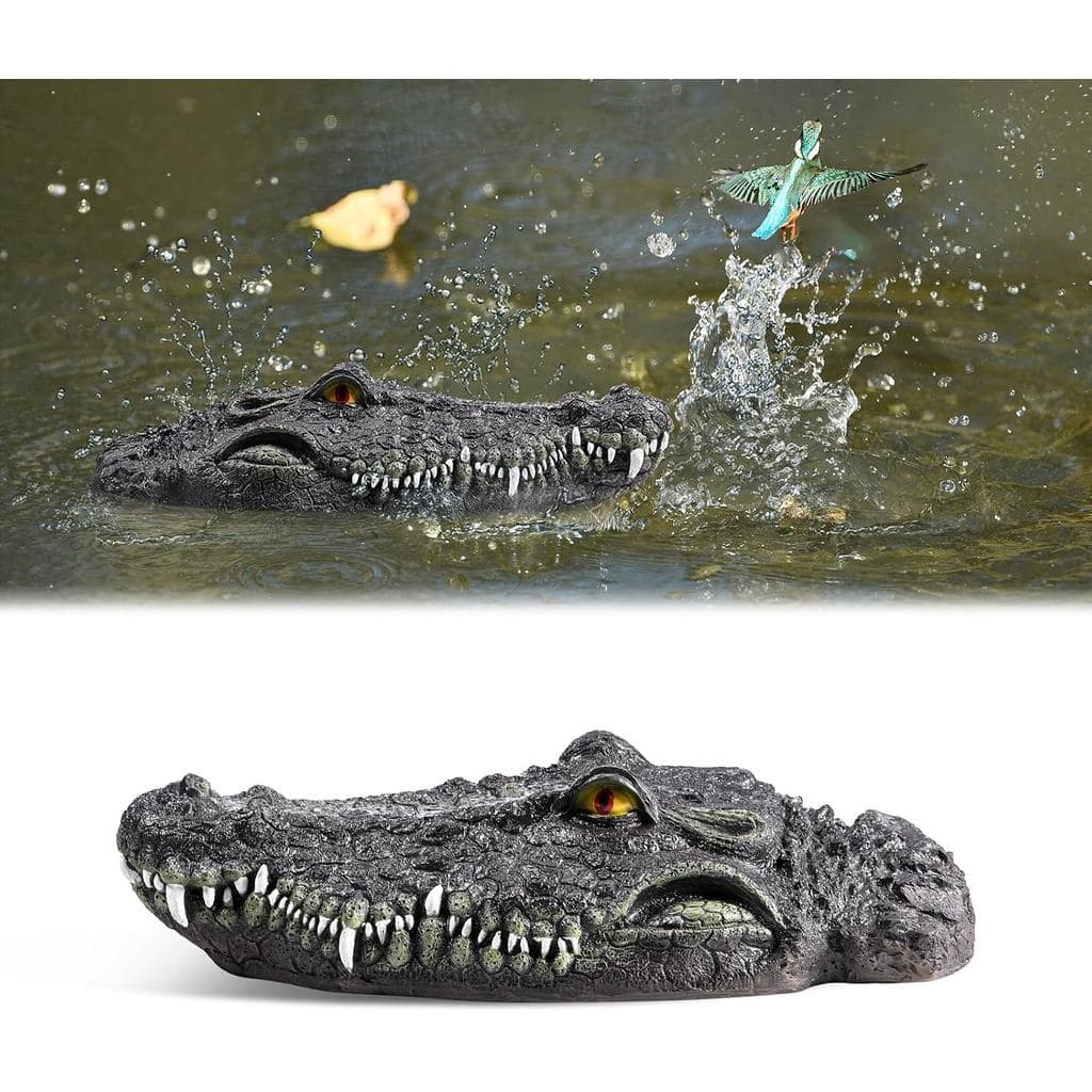 Silipull 12,6 Polegadas Isca Flutuante de Cabeça de Jacaré, Acessórios para Piscinas, Cabeça de Crocodilo Falsa Flutuant
