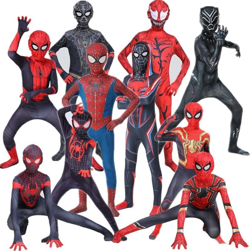 Halloween homem-aranha cos bodysuit infantil cosplay mostrar milhas nível herói