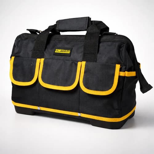 Bolsa De Ferramentas Maleta Fundo Reforçado 16 Bolsos Forte Preto/amarelo