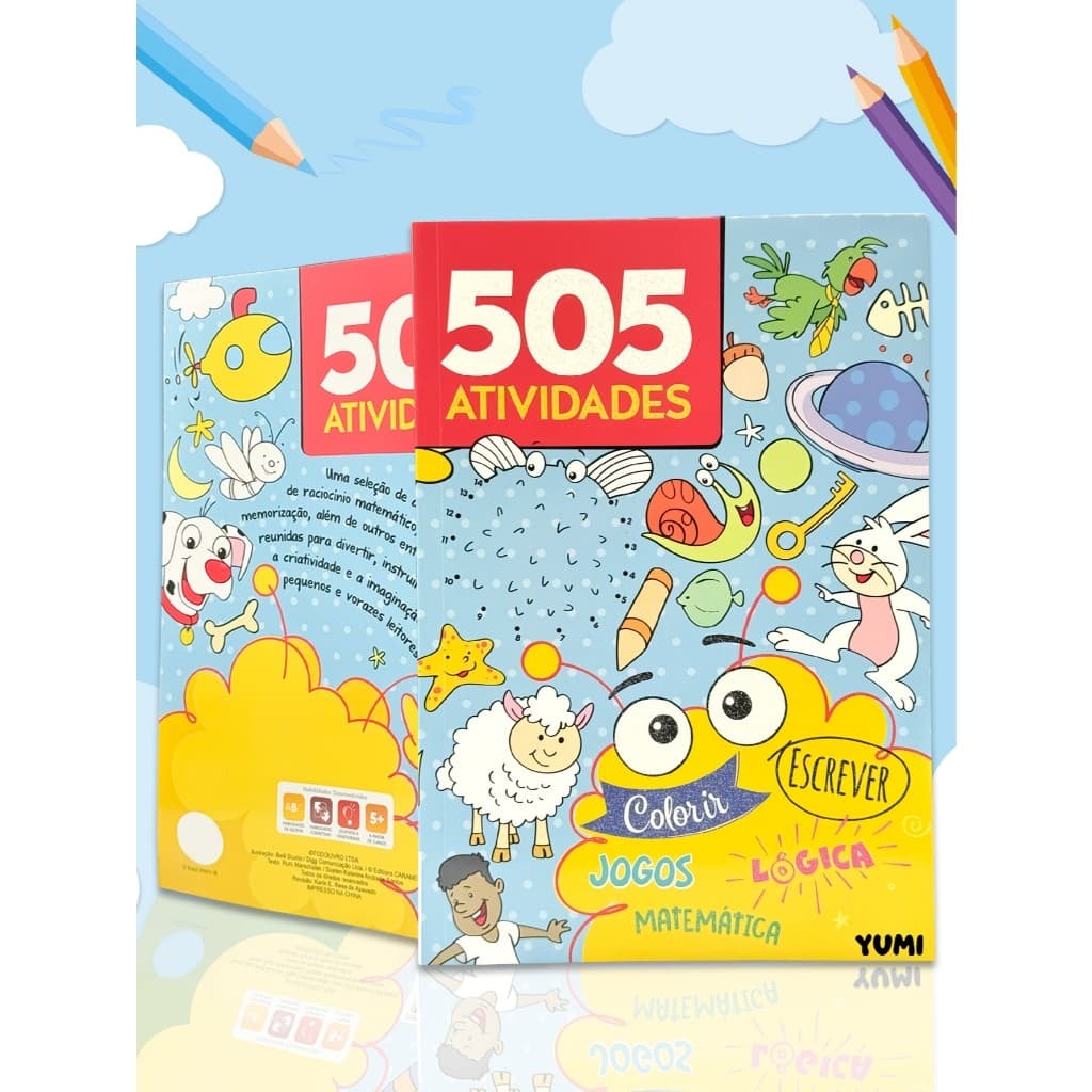 Livro Ilustrado Interativo  : 505 Atividades Infantis | Aprendendo Com Jogos Divertidos - P Crianças