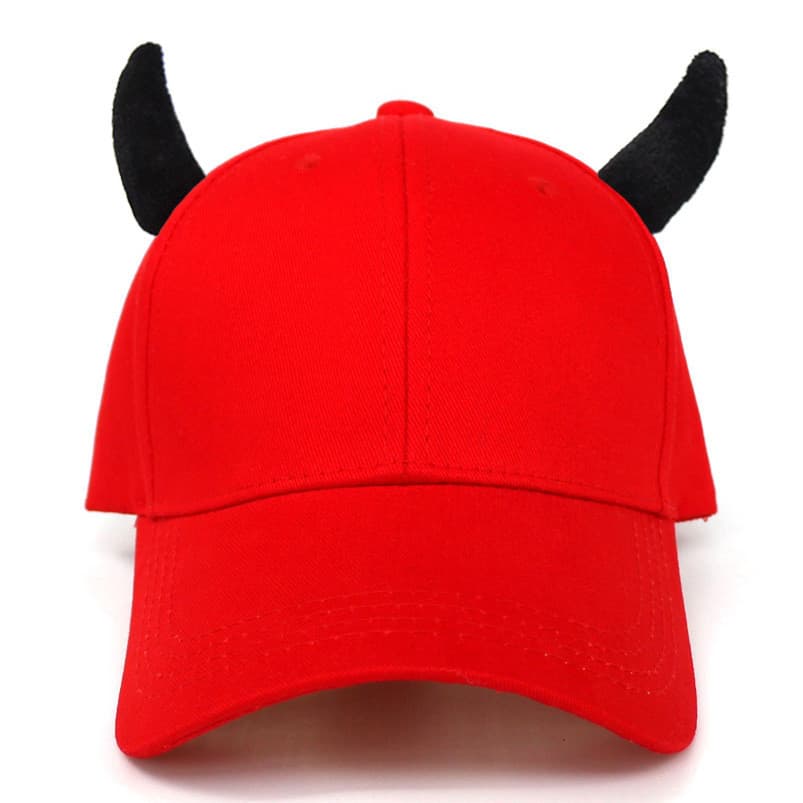 [Estoque pronto] Chapéu masculino chifre diabo orelha proteção boné primavera outono moda boné de beisebol masculino fem