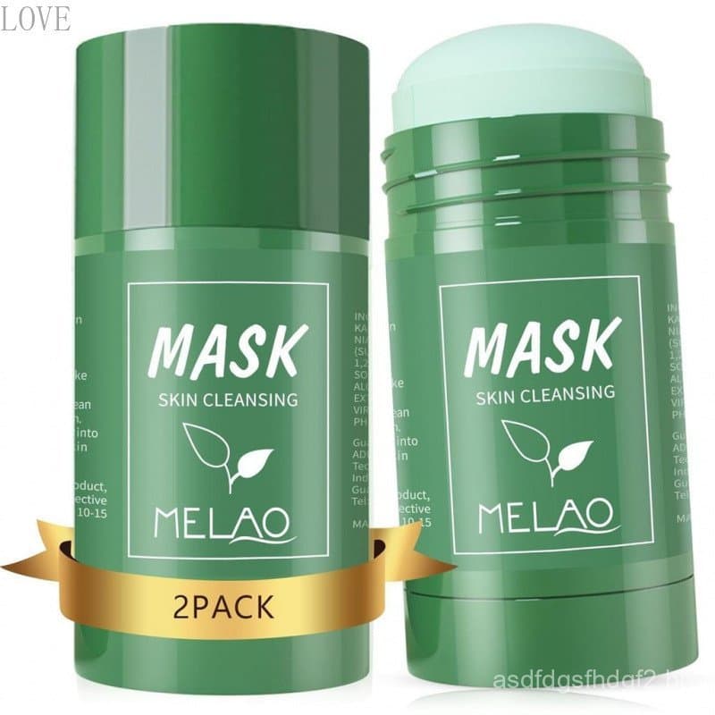 Conjunto de 2 máscaras de argila verde, máscara de limpeza profunda não porosa, removedor de cravos, com LUAB extra incl