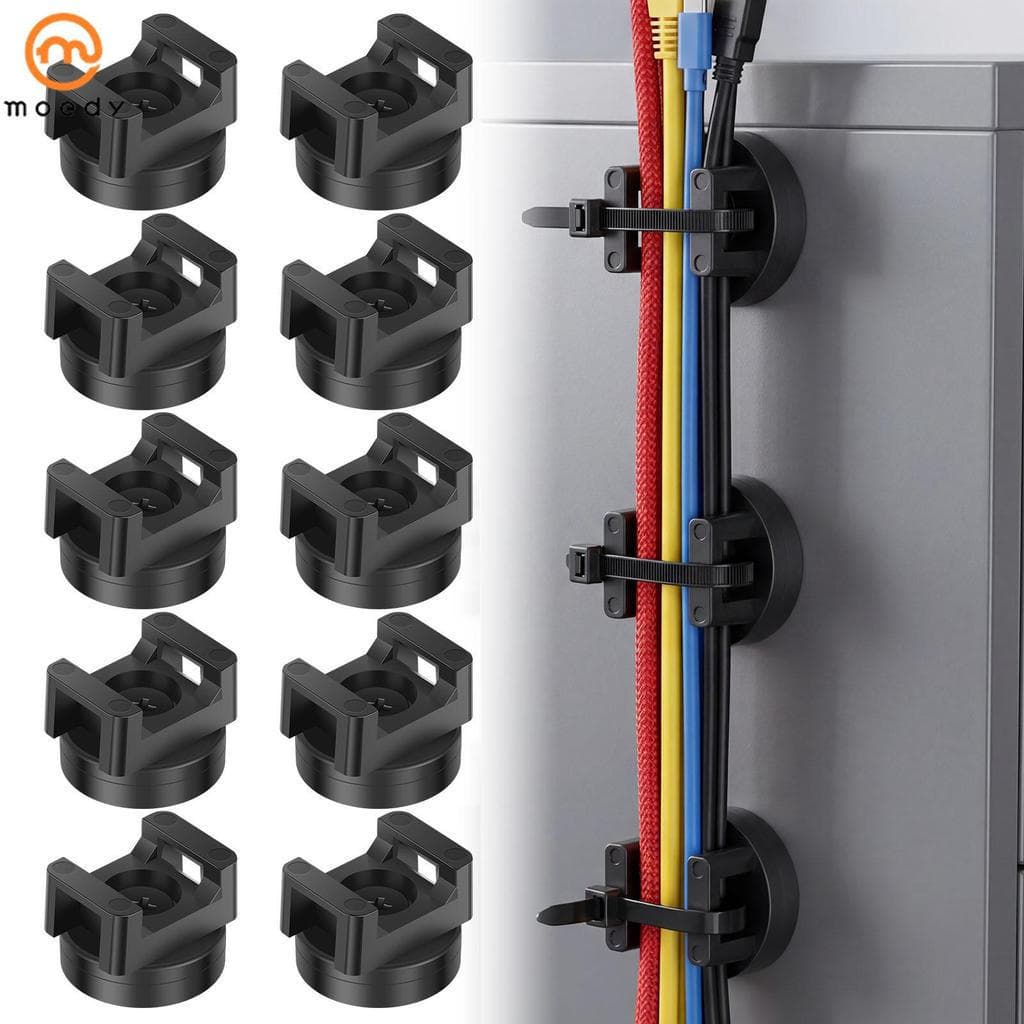 10 Pçs Zip Tie Montagem À Prova Dwaterproof Água Fio Titular Multiuso Ímã Cabo Suportes Para Casa SHOPSKC7516
