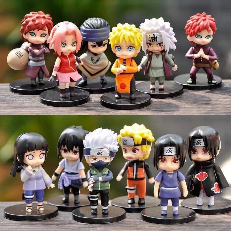 Q versão naruto figura cartão Anime naruto mercadoria boneca modelo de carro decoração de mesa presente Sasuke