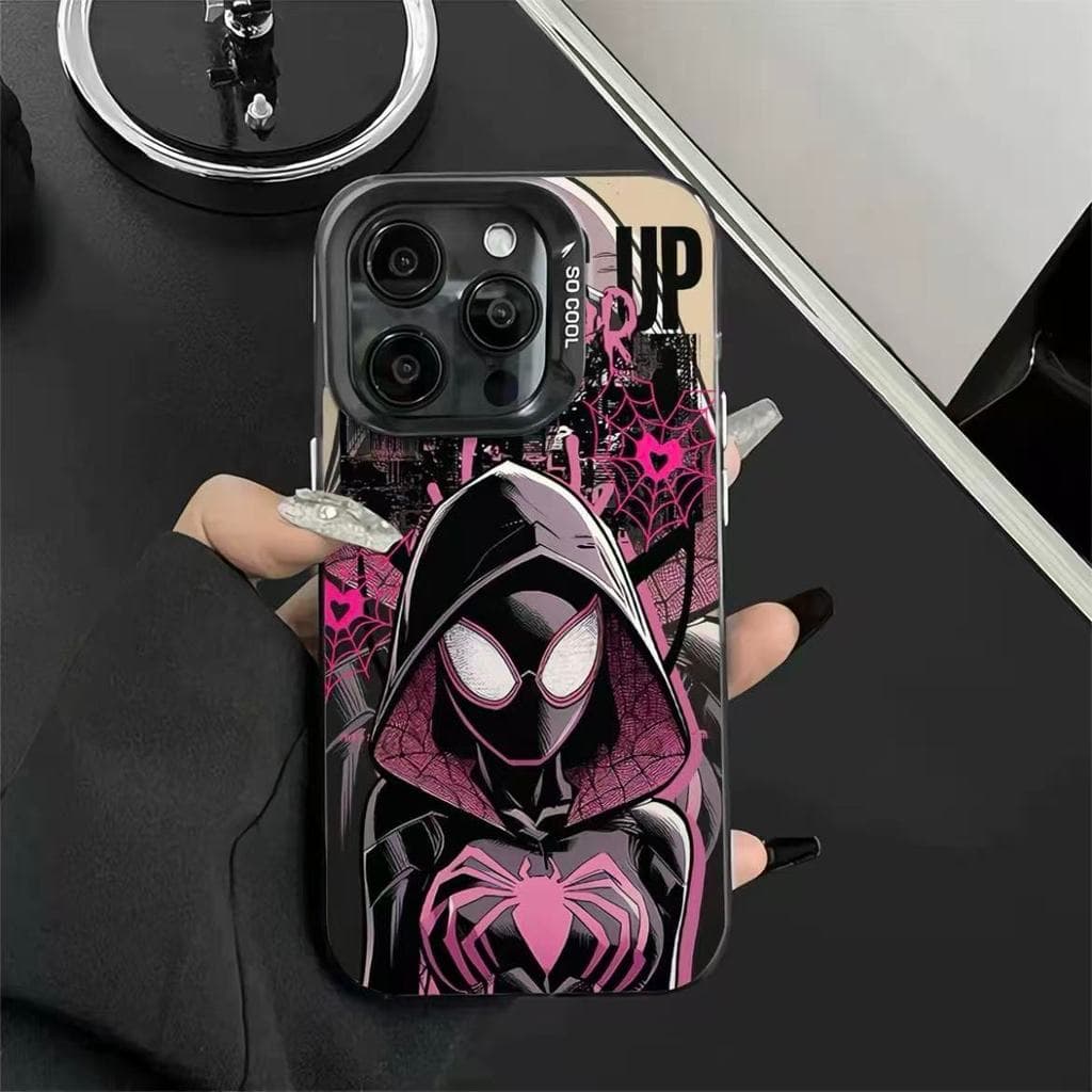 Capinha para iPhone 17/16/15 Pro Max Capa de celular premium metálica do Homem-Aranha à prova de quedas