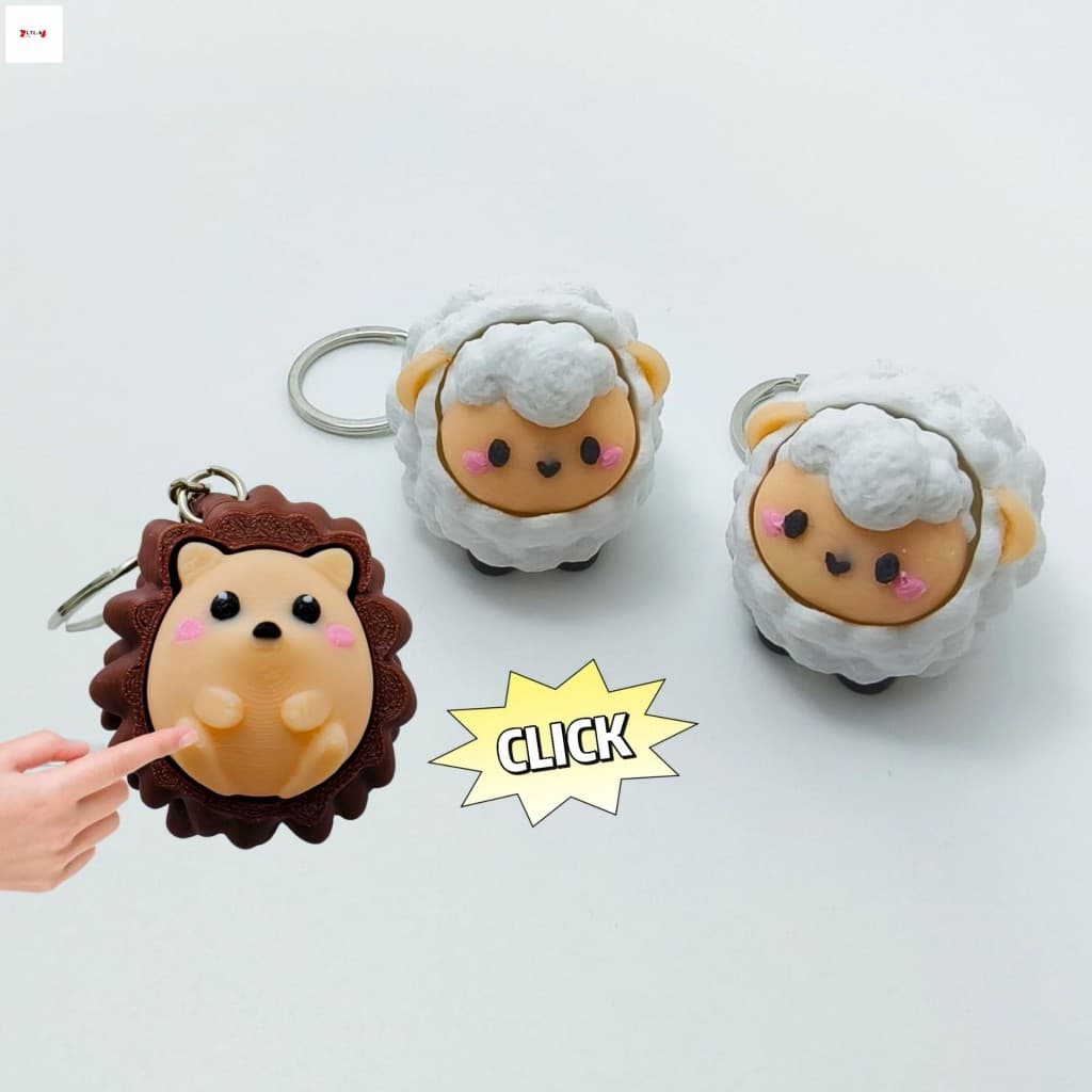 Brinquedo De Alívio De Estresse Com Clique De Ovelha E Ouriço Fofo Impressão 3D Amuletos De Animais Adoráveis Perfeitos