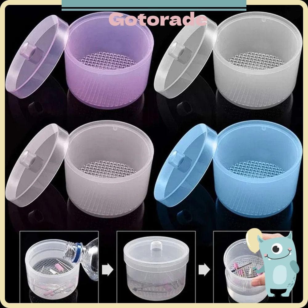 Esterilizador De Brocas Para Nail Art GOTORADECO , Caixa De Desinfecção De Rosa De Plástico , Com Tampa