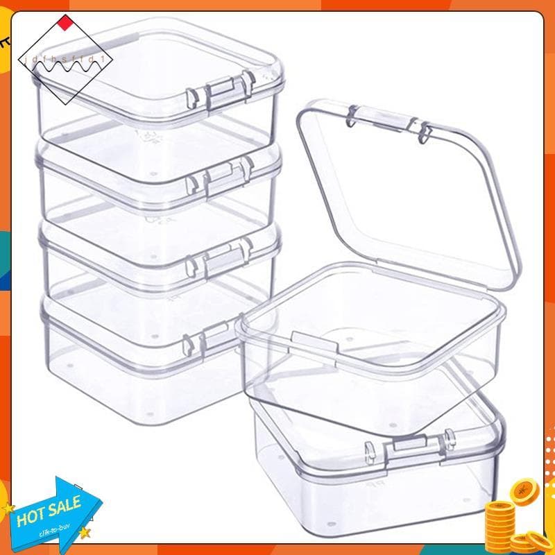 [Promover J] Mini Caixa De Armazenamento Transparente De Plástico De 10 Peças Para Coletar Itens Pequenos , Miçangas , J