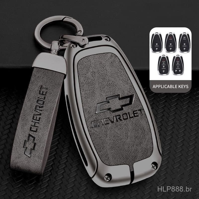 Capa de Chave em Liga de Zinco para Chevrolet Onix, Equinox, Orlando, Cruze, Spark, Sonic, Camaro, Volt, Trax, Malibu, B