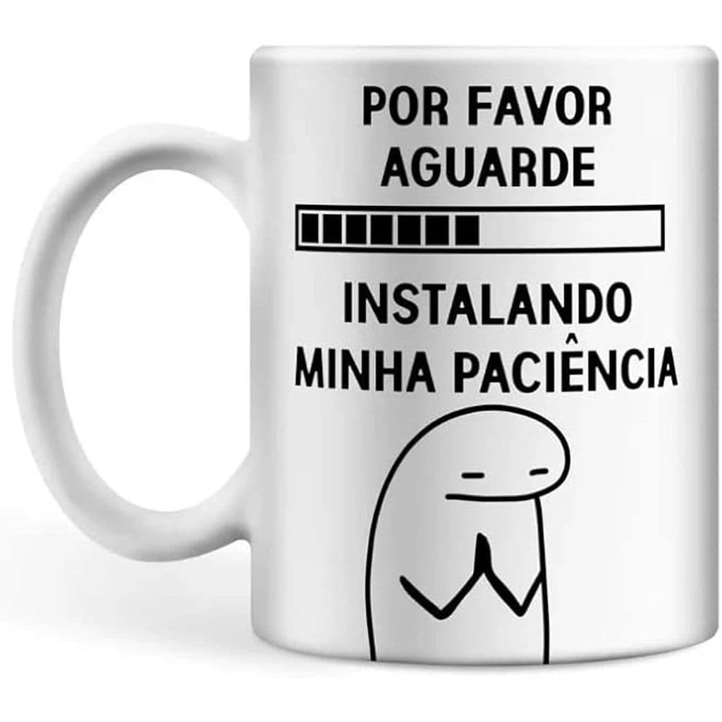 Caneca Porcelana Por Favor Aguarde Instalando Minha Paciência Meme 300ml