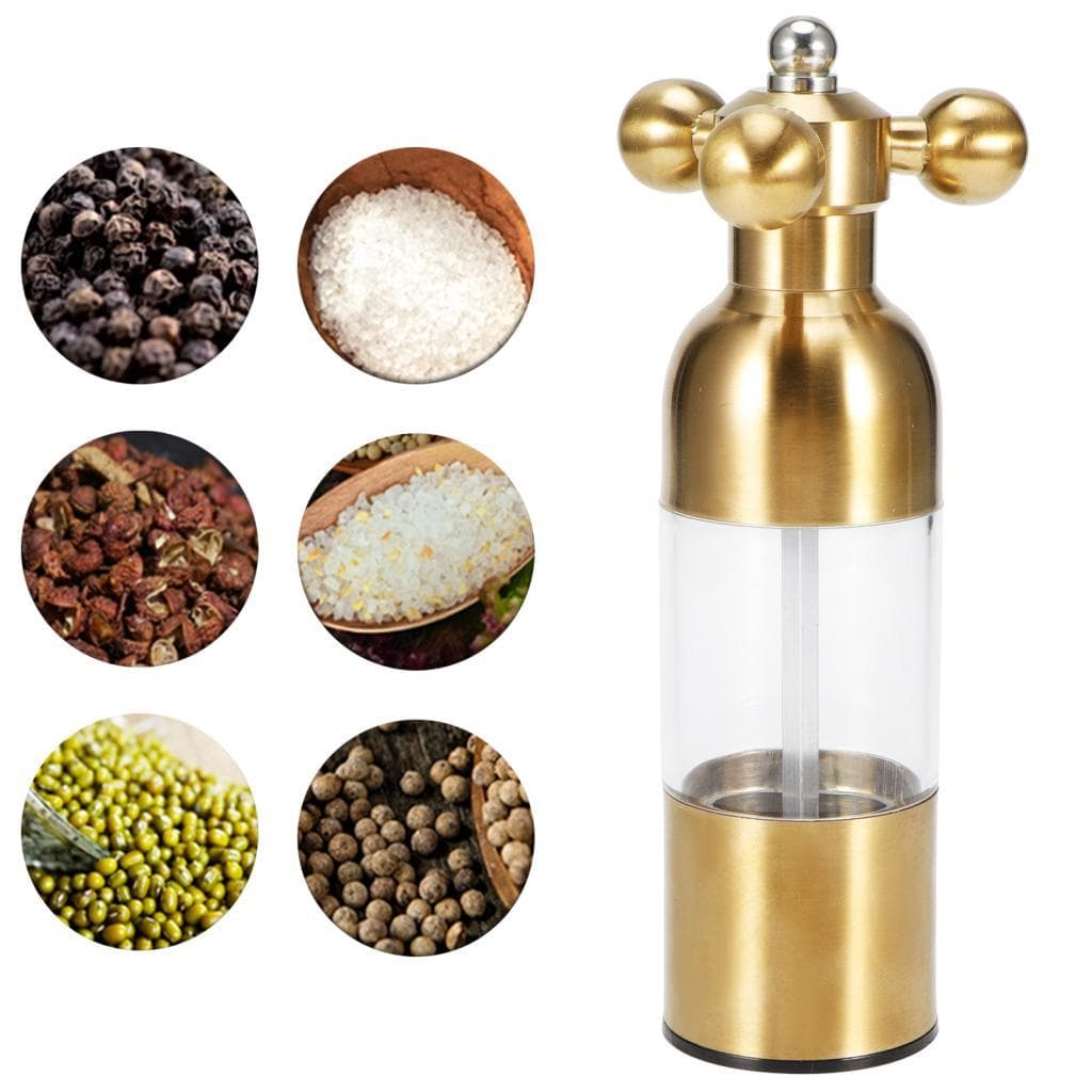 magicstore Aço Inoxidável Pimenta Sal Tempero Moinho Moedor Moagem Ferramenta De Cozinha Para Cozinhar Ouro