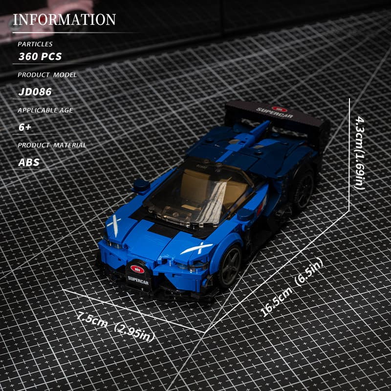 Brinquedo de montagem de blocos de construção, modelo de carro esportivo, ornamento, presente para homens