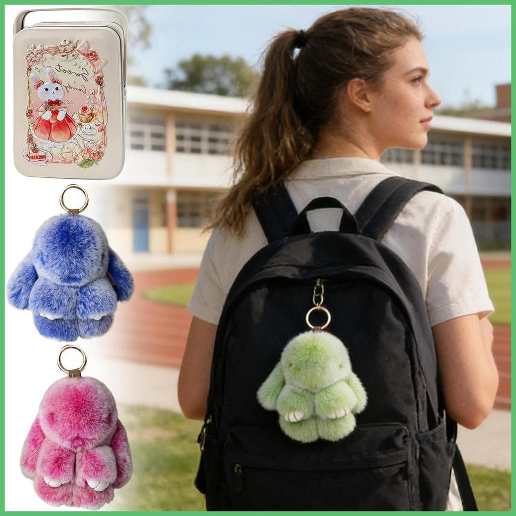 Coelho Saco Charme Bonito Artesanal Animais De Pelúcia Chaveiro Para Chave Do Carro Bolsa decfeyebr