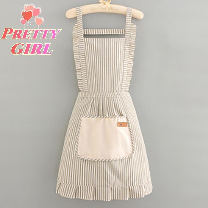[Pretty ggirl] Avental Simples Sem Mangas Para Cozinha , Doméstico De Poliéster Com Proteção De Roupas Poetas Barbeiro ,
