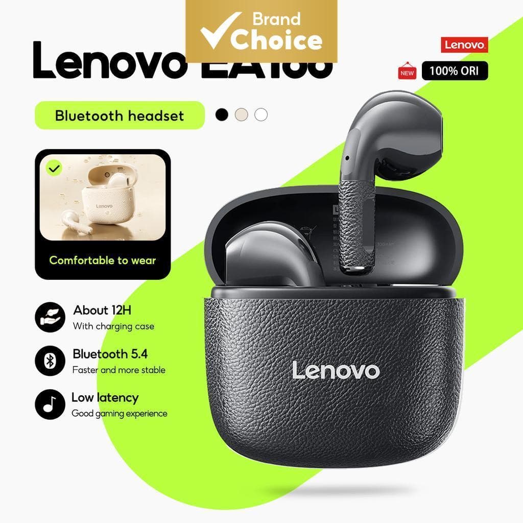 Fones De Ouvido Lenovo EA166 TWS Semi-Intra-Auriculares Sem Fio HD Estéreo HiFi De Baixa Latência Microfone Esportivos S